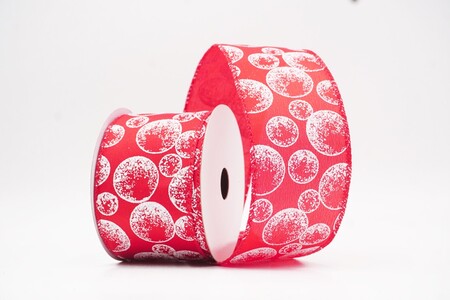 Red Glitter Ornament Orb Wired Ribbon_KW0458GC-7-7